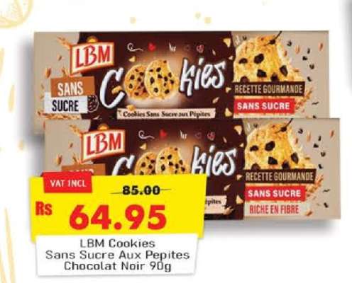 LBM Cookies Sans Sucre Aux Pepites Chocolat Noir 90g