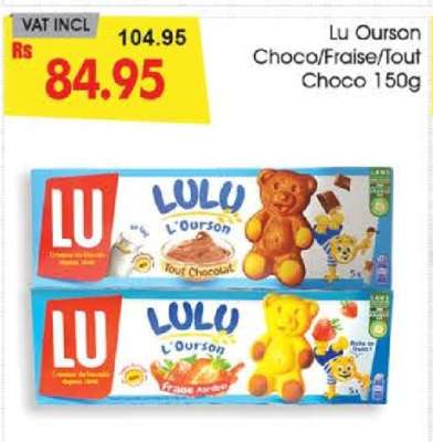 Lu Ourson Choco/Fraise/Tout Choco 150g