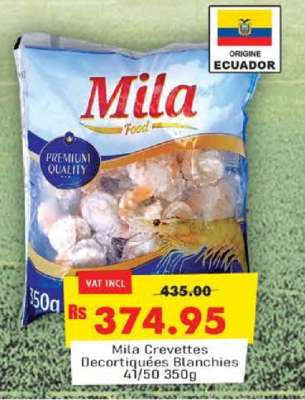 Mila Crevettes Décortiquées Blanchies 41/50 350g