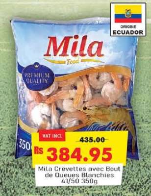 Mila Crevettes avec Bout de Queues Blanchies