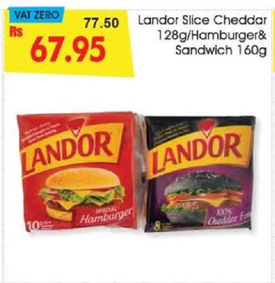 Landor Slice Cheddar 128g/Hamburger & Sandwich 160g
