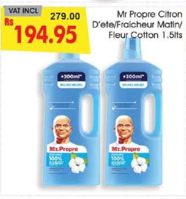 Mr Propre Citron D'ete/Fraicheur Matin/Fleur Cotton 1.5lts