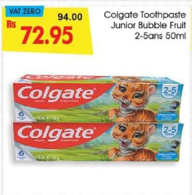 Colgate Toothpaste Junior Bubble Fruit 2-5ans 50ml