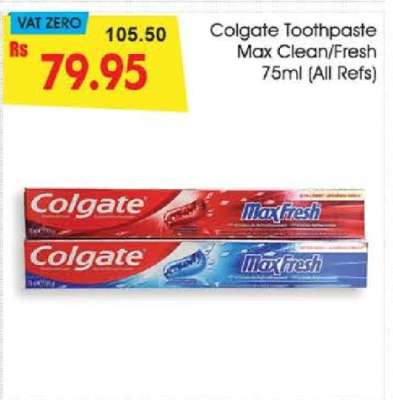 Colgate Toothpaste Max Clean/Fresh 75ml (All Refs)