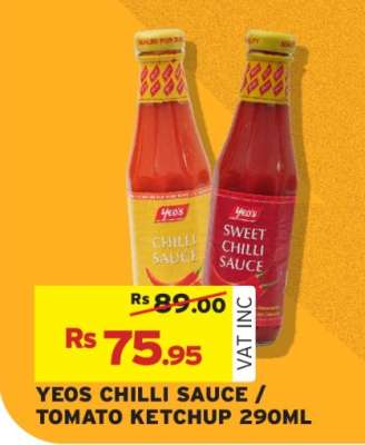 YEOS CHILLI SAUCE / TOMATO KETCHUP 290ML