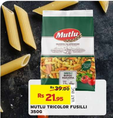 MUTLU TRICOLOR FUSILLI 350G