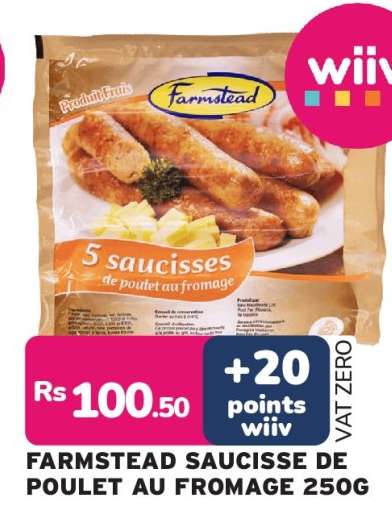 FARMSTEAD SAUCISSE DE POULET AU FROMAGE 250G