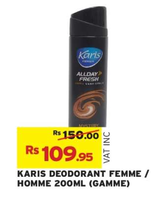 KARIS DEODORANT FEMME / HOMME 200ML (GAMME)