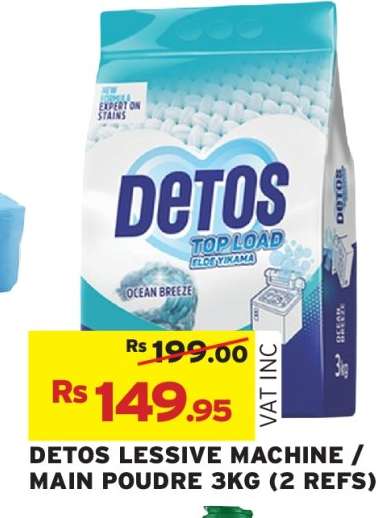 DETOS LESSIVE MACHINE / MAIN POUDRE 3KG (2 REFS)