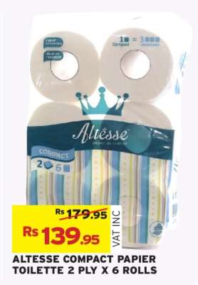 ALTESSE COMPACT PAPIER TOILETTE 2 PLY X 6 ROLLS