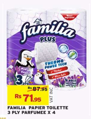 FAMILIA PAPIER TOILETTE 3 PLY PARFUMEE X 4