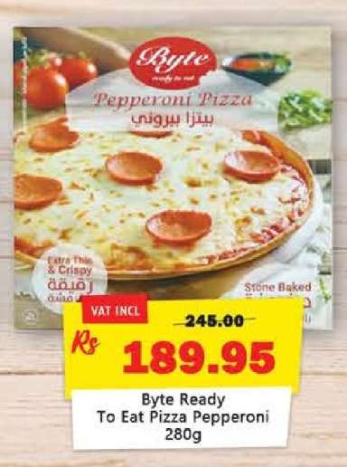 Byte Ready To Eat Pizza Pepperoni 280g