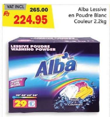 Alba Lessive en Poudre Blanc Couleur 2.2kg