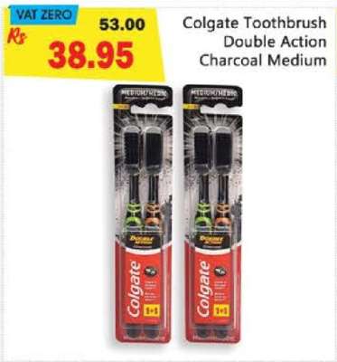 Colgate Toothbrush Double Action Charcoal Medium
