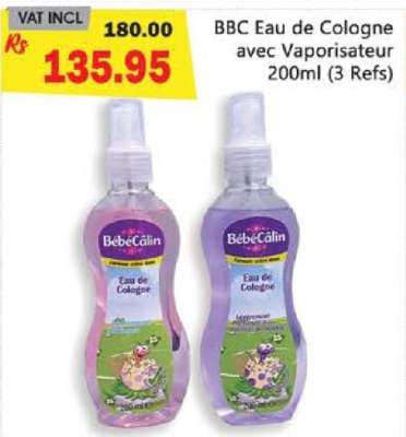 BBC Eau de Cologne avec Vaporisateur 200ml (3 Refs)