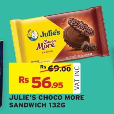 JULIE'S CHOCO MORE SANDWICH 132G