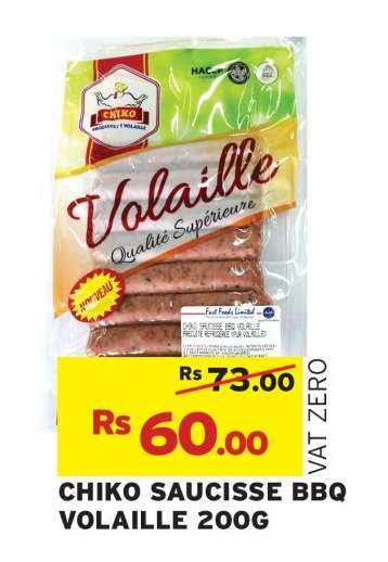 CHIKO SAUCISSE BBQ VOLAILLE 200G