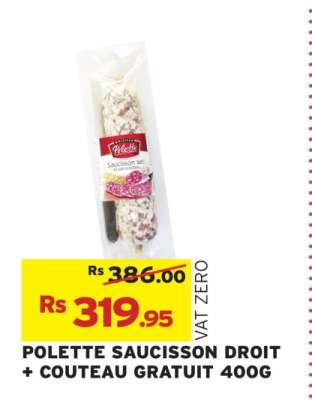 POLETTE SAUCISSON DROIT + COUTEAU GRATUIT 400G