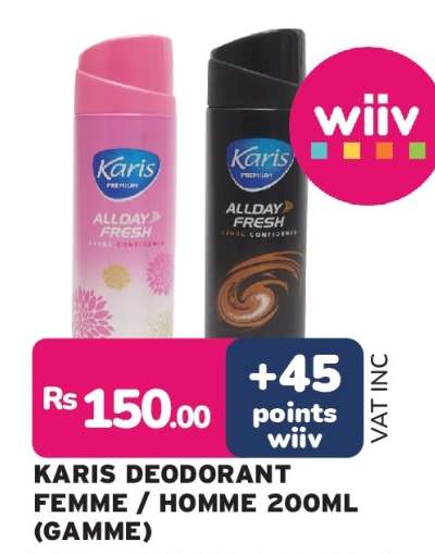 KARIS DEODORANT FEMME / HOMME 200ML (GAMME)