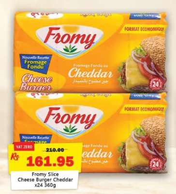 Fromy Slice Cheese Burger Cheddar x24 360g