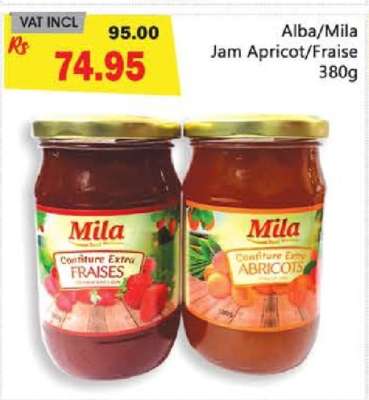 Alba/Mila Jam Apricot/Fraise 380g