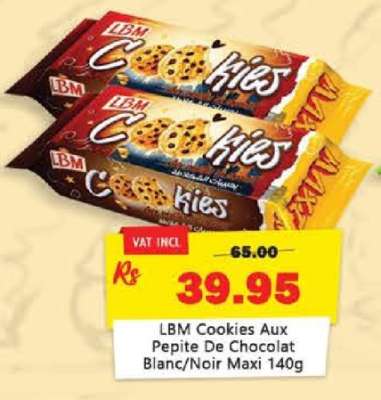 LBM Cookies Aux Pepite De Chocolat Blanc/Noir Maxi 140g