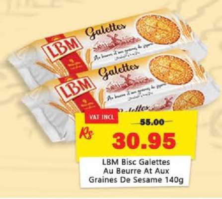LBM Bisc Galettes Au Beurre At Aux Graines De Sesame 140g