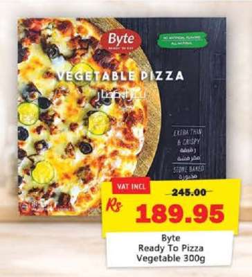 Byte Ready To Eat Vegetable Pizza 300g