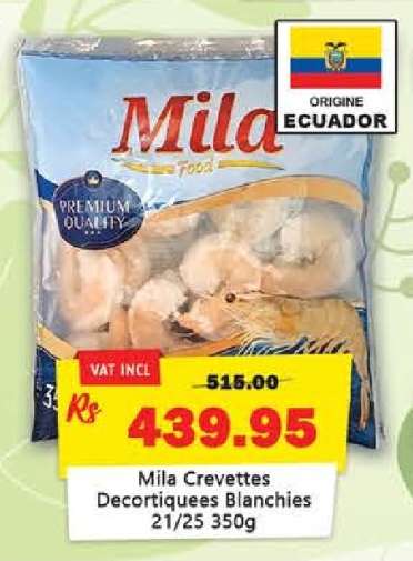 Mila Crevettes Décortiquées Blanchies 21/25 350g