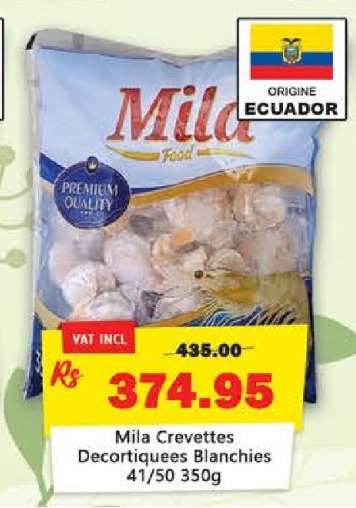 Mila Crevettes Décortiquées Blanchies 41/50 350g
