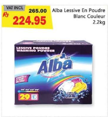 Alba Lessive en Poudre Blanc Couleur 2.2kg