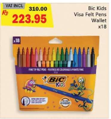 Bic Kids Visa Felt Pens Wallet x18