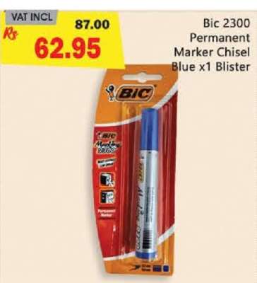 Bic 2300 Permanent Marker Chisel Blue x1 Blister