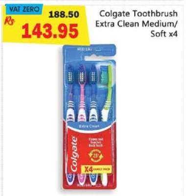 Colgate Toothbrush Extra Clean Medium/Soft x4