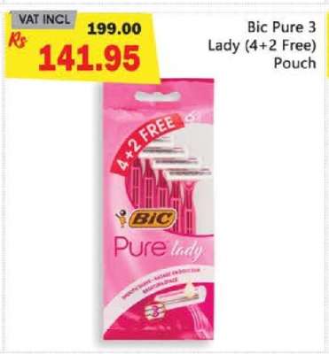 BIC Pure 3 Lady 4+2 FREE Pouch