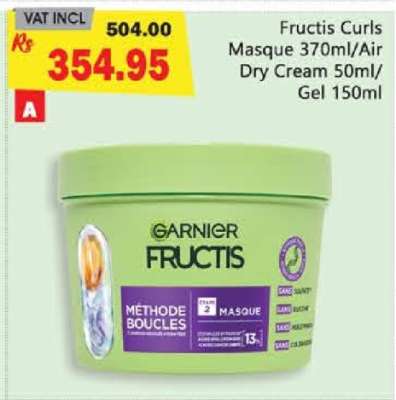 Fructis Curls Masque 370ml/Air Dry Cream 50ml/Gel 150ml