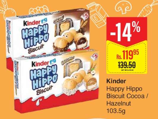 Kinder Happy Hippo Biscuit Cocoa / Hazelnut