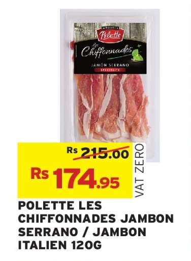POLETTE LES CHIFFONNADES JAMBON SERRANO / JAMBON ITALIEN 120G