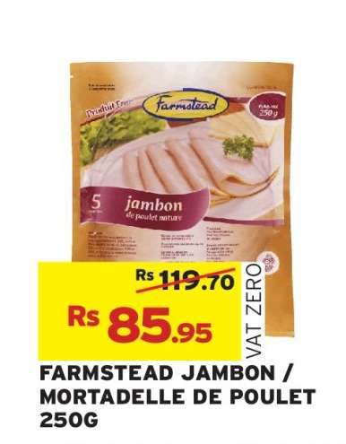 FARMSTEAD JAMBON / MORTADELLE DE POULET 250G