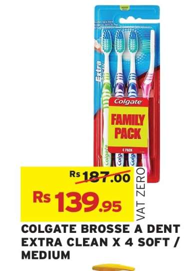 COLGATE BROSSE A DENT EXTRA CLEAN X 4 SOFT / MEDIUM