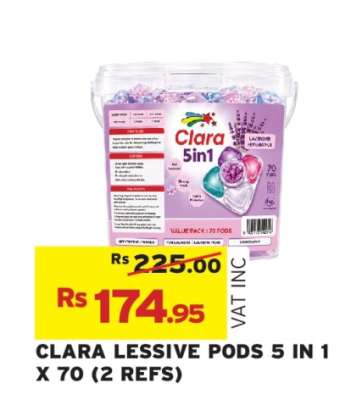 CLARA LESSIVE PODS 5 IN 1 X 70 (2 REFS)