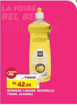 WINNERS LIQUIDE VAISSELLE 750ML (GAMME)