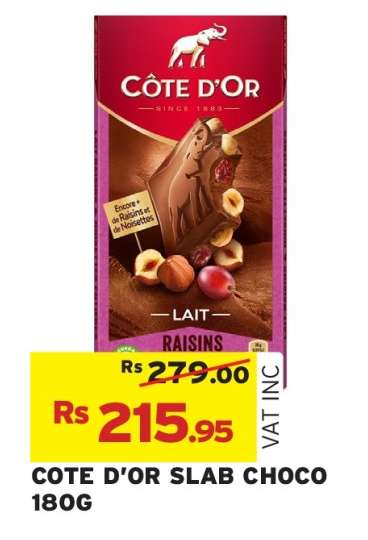 COTE D'OR SLAB CHOCO 180G