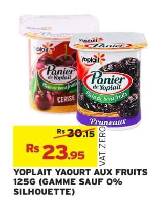 YOPLAIT YAOURT AUX FRUITS 125G (GAMME SAUF 0% SILHOUETTE)