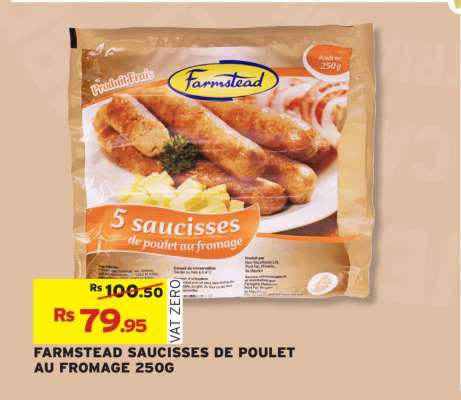 FARMSTEAD SAUCISSES DE POULET AU FROMAGE 250G