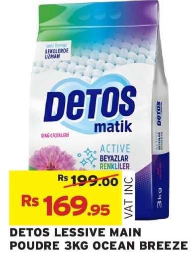DETOS LESSIVE MAIN POUDRE 3KG OCEAN BREEZE
