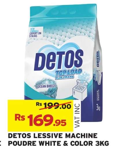 DETOS LESSIVE MACHINE POUDRE WHITE & COLOR 3KG