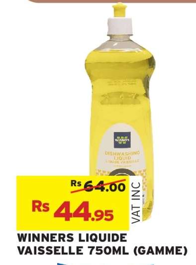 WINNERS LIQUIDE VAISSELLE 750ML (GAMME)
