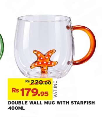 DOUBLE WALL MUG WITH STARFISH 400ML