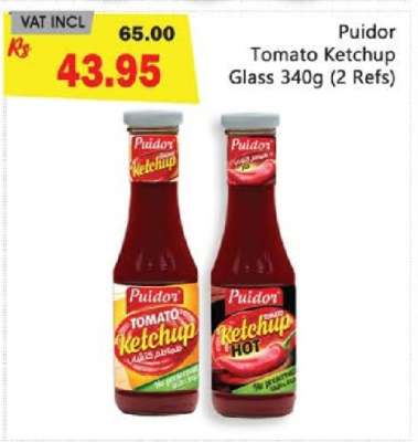 Puidor Tomato Ketchup Glass 340g (2 Refs)